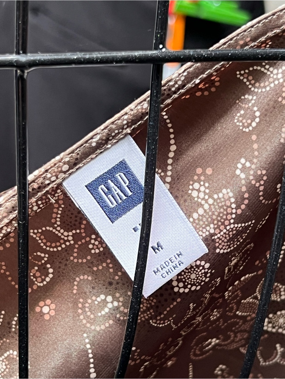 GAP Brown Satin Floral Dot Blouse